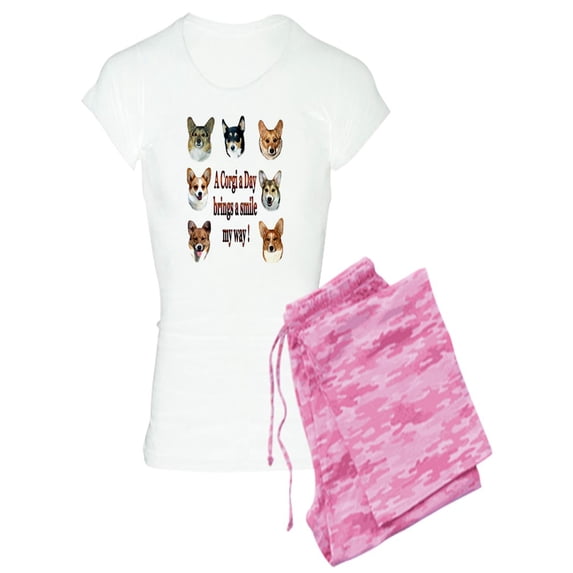 CafePress - A Corgi A Day Brings A Smil - Women's Light Pajamas