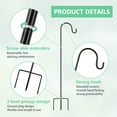 thumbnail image 4 of Greenidea 2 PCS Shepherds Hook Outdoor 35 inch 1/2 inch Thick Garden Shepherds Hook Metal Garden Stake with Hooks Lantern Stick Shepherds Hooks for Solar Lights Lanterns Bird Cages Weddings Plant Bask, 4 of 9