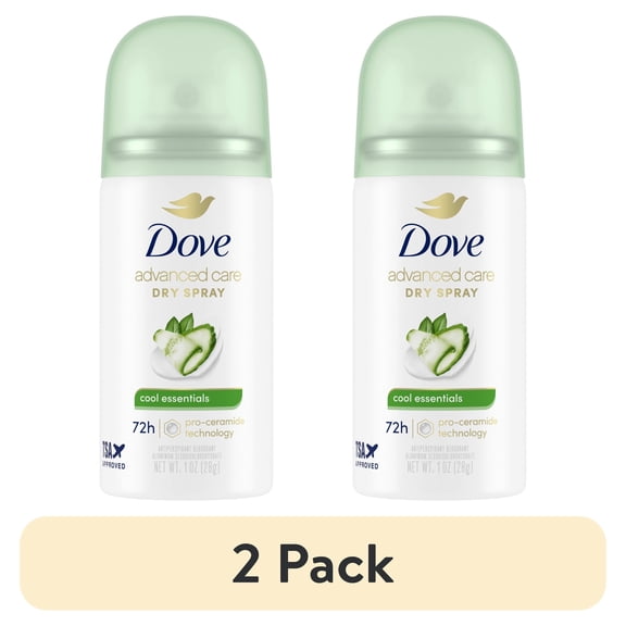 (2 pack) Dove Advanced Care Antiperspirant Deodorant Spray For Women Cool Essentials 1 oz