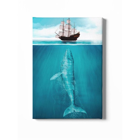 Giant Whale And Ship 20x30 Canvas -Image by Shutterstock,