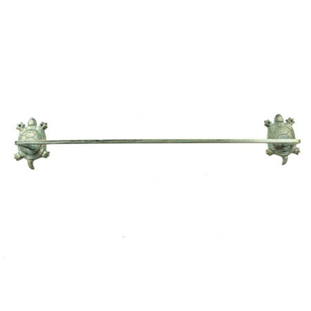 Antique Seaworn Bronze Cast Iron Decorative Turtle Bath Towel