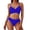 Blue, variant on QIUOMBBP Womens Twist Front Bikini Set Crisscross Back String Swimsuit Top with Tie Side High Cut Bottom 2 Piece Bathing Suit Hot Pink XL