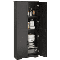 60"Tall Kitchen Pantry Cabinet with 2 Doors and Adjustable Shelves,Freestanding Pantry Cabinet Cupboard for Kitchen Living Room Dinning Room