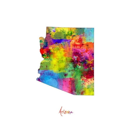 - Arizona Map Print Wall Art By Michael Tompsett