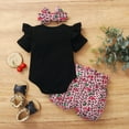 thumbnail image 2 of Dooleck Mamas Baby Girl Clothes Infant Ruffle Bodysuit Leopard Short Pant Outfit Set, 2 of 7