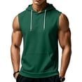 thumbnail image 3 of LWavelet Hooded Tank Tops for Men Loose Fit Breathable Sleeveless Shirts Casual Athletic Running Tops with Hat, 3 of 7