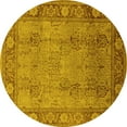 thumbnail image 1 of Ahgly Company Machine Washable Indoor Round Oriental Yellow Traditional Area Rugs, 7' Round, 1 of 4