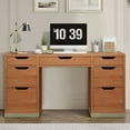 thumbnail image 6 of DreamCurship 55 inch Computer Desk with 7 Drawers, Executive Office Desk with Storage, Home Office Desk for Work Study Writing, Brown, 6 of 6
