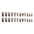 thumbnail image 4 of HLONK 24Pcs Gel Press on Nails  Gel French Long Fake Nails  Press on Tips With Glue  Rhinstone with Butterfly  NO.13, 4 of 7