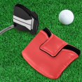 thumbnail image 5 of Haosy Light Red Golf Mallet Putter Cover Strong Magnetic Leather Golf Club Headcover Closure, 5 of 7