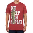 thumbnail image 1 of Eat Sleep Fish Repeat Walleye Mens Soft T Shirt, 1 of 1