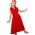 thumbnail image 2 of JAJAHO Girls 2 Piece Long Skirts Set Sleeveless V Neck Cropped Tank Tops And Pleated Flowy A-Line Skirt Sets For Kids 2-7Y Comfy Outfit, 2 of 5