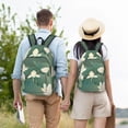 thumbnail image 4 of Disketp Lotus Golden Line print Canvas Backpack Lightweight Travel Daypack Student Rucksack Laptop Backpack-Medium, 4 of 5