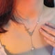 thumbnail image 3 of Ganfancp Sparkling Collar de Perlas de Flores de Diamantes,Aleación de Metal Ahuecamiento Collar con Incrustaciones de Joyería de La Señora de Confesión de Regalo Ofertas Del Día Liquidación Un Colla, 3 of 7