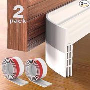 GroTheory 2 Pack Under Door Draft Stopper, Weather Stripping Door Seal, Bottom of Door Sweep for Exterior & Interior Doors, Garage Window Blocker Noise Dust Insulation Draft Guard, White 2" W x 39" L