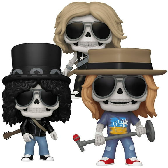 Guns N Roses Funko Pop Rocks Excl Skeleton Set- Axl 401 Slash 402 Duff 403 EX-NM