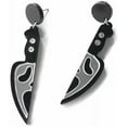 thumbnail image 4 of Gothic Halloween Theme Acrylic Spooky Ghost Knife Drop Dangle Earrings Resin Thriller Skull Party Festive Costume Personalized Horror Jewelry, 4 of 6
