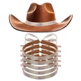 thumbnail image 1 of 6 PCS Banda de Sombrero de Rhinestone, Cinturones Brillantes para Sombreros de Vaquero para Mujeres y Hombres (Multicolor), 1 of 7