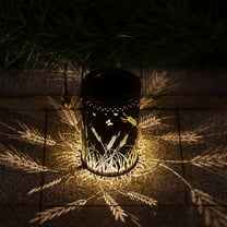 Skegnu 50% Off Clear! Solar Lanterns Outdoor Hanging Lantern Lights, Hollowed-Out Metal Decor Lantern, LED Decorative Garden Light - Delicate Garden Decoration For Patio on Clearance