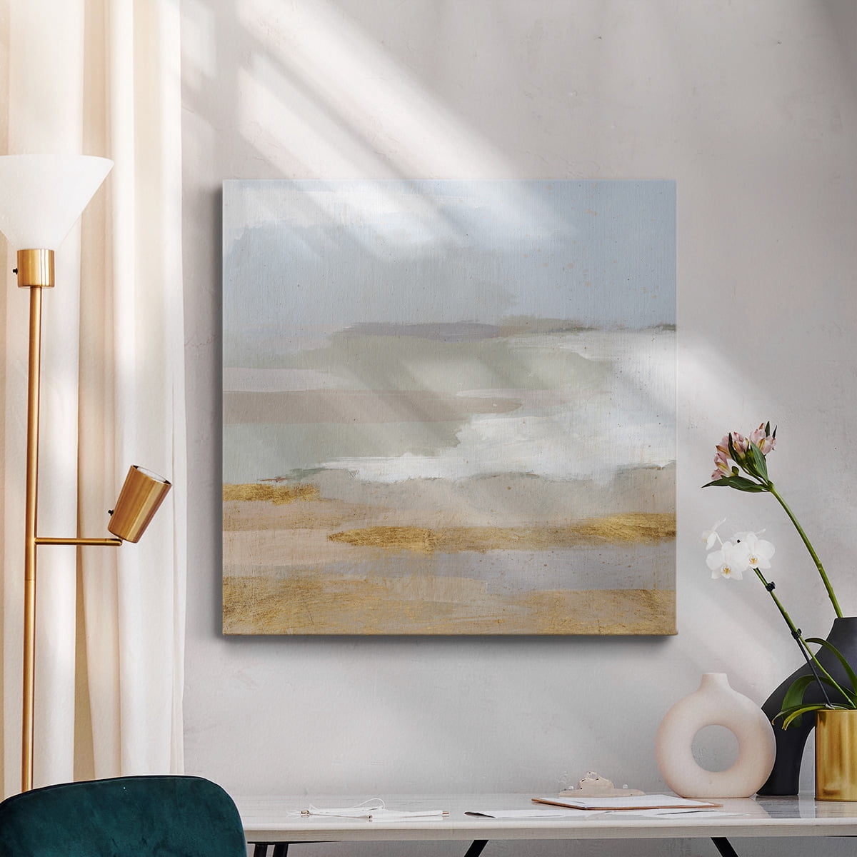Wexford Home Abstract Coastland III-Premium Gallery Wrapped Canvas, 16" x 16" - Ready to Hang