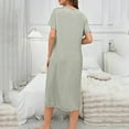 thumbnail image 4 of Sakmal Green Moo Moos for Women Long Plus Size Soft Night dress Short Sleeve Print Nightgowns for Women, 4 of 6