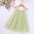 thumbnail image 2 of Wxirdiow Flower Girl Dress Toddler Toddler Girl Tulle Dress Ruffle Sleeveless Summer Girls' Dresses Birthday Wedding Casual Green Size,5-6 Years, 2 of 9