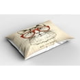 thumbnail image 2 of Ambesonne Hipster Pillow Sham 2 Pack, Cat with Retro Glasses, 30"x20", Olive Green Vermilion, 2 of 3