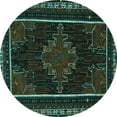 thumbnail image 1 of Ahgly Company Indoor Round Persian Turquoise Blue Traditional Area Rugs, 8' Round, 1 of 4