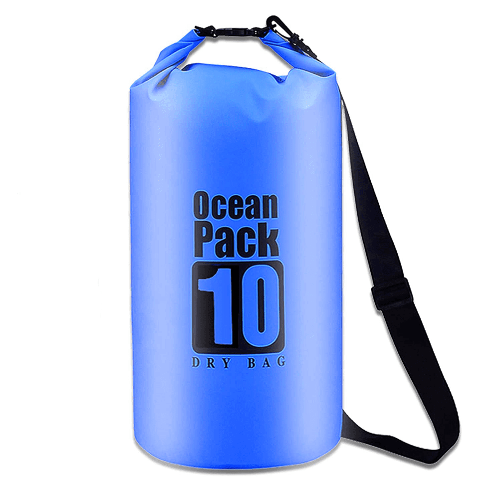 10L PVC Dry Bag Waterproof Rucksack Sack Pack Heavy-Duty Fishing Swimming Black 