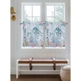 thumbnail image 2 of Blue Jellyfish Octopus 2 Panel Kitchen Curtains for Small Windows, Beach Nautical Ocean Coral Seahorse Bathroom Tier Curtain, Short Window Treatment for Bedroom/Living Room 55"x24", 2 of 6