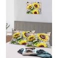 thumbnail image 5 of Sunflowers Pillow Covers King Size 2 Pack, Botanical Floral Farmhouse Retro Wood Grain Soft Bed Throw Pillowcases Breathable Cooling Long Lumbar Body Pillow Sham Cover for Bed Sofa 20''x36'', 5 of 7