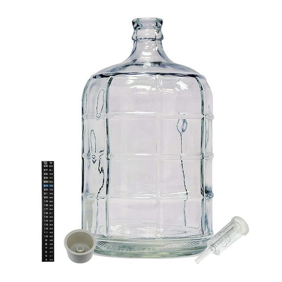 Home Brew Ohio 3 Gallon Glass Carboy with Drilled Bung, Three-Piece Airlock and Dual Scale Thermometer