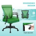 thumbnail image 3 of Furmax Office Chair Mid Back Swivel Lumbar Support Desk Chair, Height Adjustable Computer Ergonomic Mesh Chair with Armrest, Green, 3 of 8