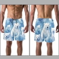 thumbnail image 3 of luoweisi Men's Beach Shorts Quick Dry Swim Trunks with Mesh Lining Galaxy Polar Bear M, 3 of 5
