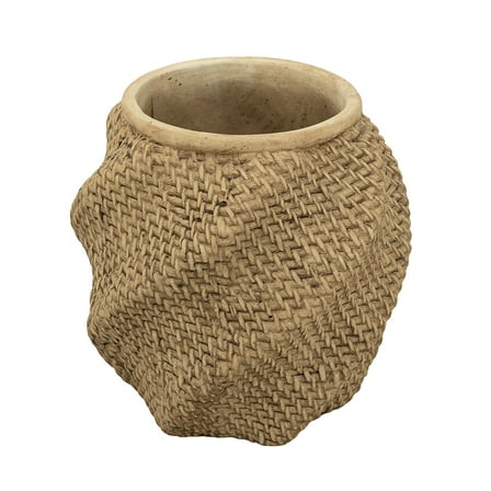 A&B Home Spiral and Woven Textured Cement Planter 10" x 9.8" x 10"