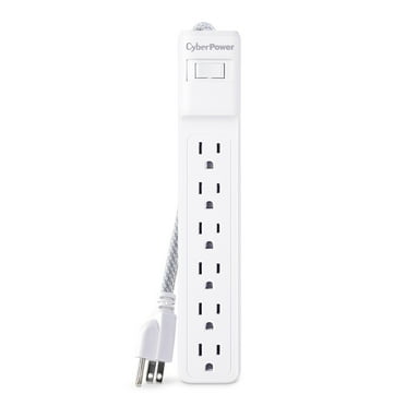 CyberPower B602BRD - 500 Joule White Surge Protector with 6 Outlets and 2 ft Cord