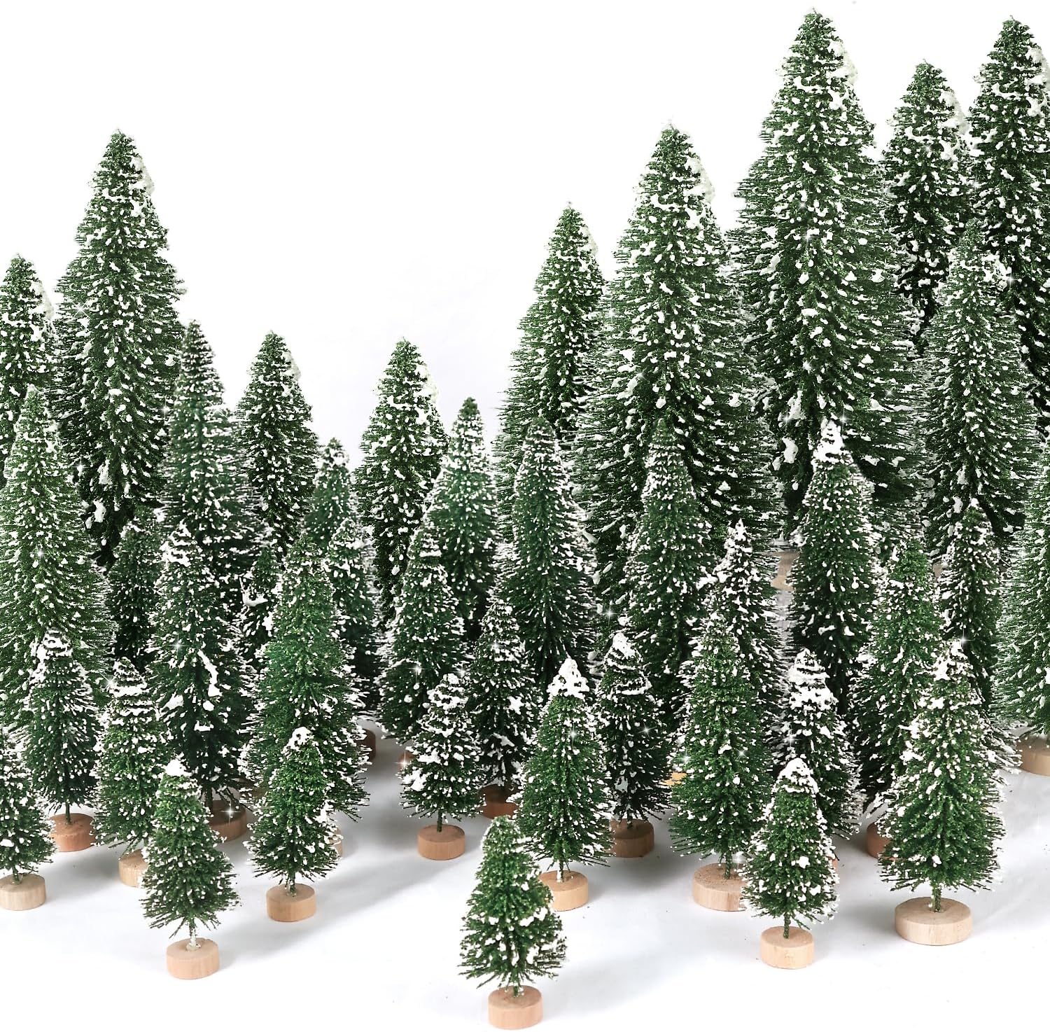 Ayieyill 30-Piece Mini Sisal Christmas Trees with Wood Base photo 1
