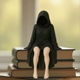 thumbnail image 6 of 6 Inch Gothic Queen Statue - Hand-Painted Resin Dark Decor Figurine for Bookshelf, Halloween, Witchy Home Decor, Theater Lover Gift (Black), 6 of 6