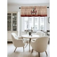 thumbnail image 2 of Merry Christmas Valances for Windows, Red Xmas Trucks Gnome Pine Tree Plaid Wooden Light Filtering Window Treatment Valances, Rod Pocket Small Curtains for Kitchen/Bathroom, 42"x12", 2 of 9