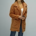 thumbnail image 6 of IROINNID Women's Shearling Jacket Long Sleeve Solid Color Notch Lapel Outwear, Leisure Large Lapel Thickened Plush Jacket, 6 of 7