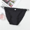 thumbnail image 5 of vigerkar Low Waist Tummy Control Panties for Women Ice Silk Lace Thongs Sexy Underwear Comfor No ShowUnderpants Black, XL, 5 of 5