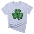 thumbnail image 2 of T-shirt de la Saint-Patrick pour Femmes, Col Rond, Manches Courtes, Imprimé Arbre de Noël, 2 of 4