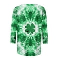 thumbnail image 4 of biudgviw Womens 3/4 Sleeve Tops St Patricks Day Print Graphic Tees Casual Tie Dye Crewneck Tunic Shirts Gifts for Women, 4 of 4
