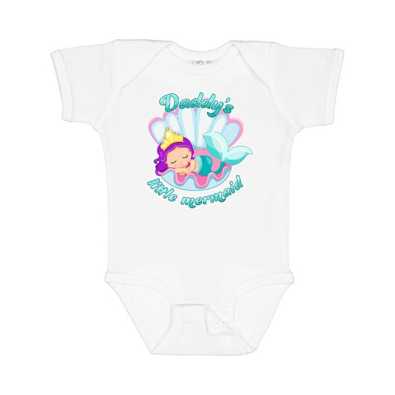 Inktastic Daddy's Little Mermaid Girls Baby Bodysuit