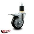 thumbnail image 2 of 4 Inch Black Poly Swivel 1-7/8 Inch Expanding Stem Caster Total Lock Brake SCC, 2 of 2