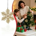 thumbnail image 2 of 12Pcs Snowflakes Christmas Ornaments - 4'' Glittered Snowflakes Decorations Christmas Hanging Snowflake Decorations for Winter Christmas Tree Decorations Craft Snowflakes(Gold1,3.9x3.9"), 2 of 9