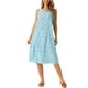 thumbnail image 1 of Vestido de verano sin mangas bohemio de estampado ikat para mujer, vestido midi casual para el Día de la Madre con bolsillos, azul y verde, talla L, 1 of 6