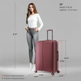 thumbnail image 3 of DUKAP AIRLEY 28" Lightweight Hardside Checked Luggage with Spinner Wheels, Handle and Trolley, Wine, 3 of 13