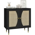 thumbnail image 1 of HOMCOM Boho Sideboard, Buffet Cabinet with Adjustable Shelf, Black, 1 of 10