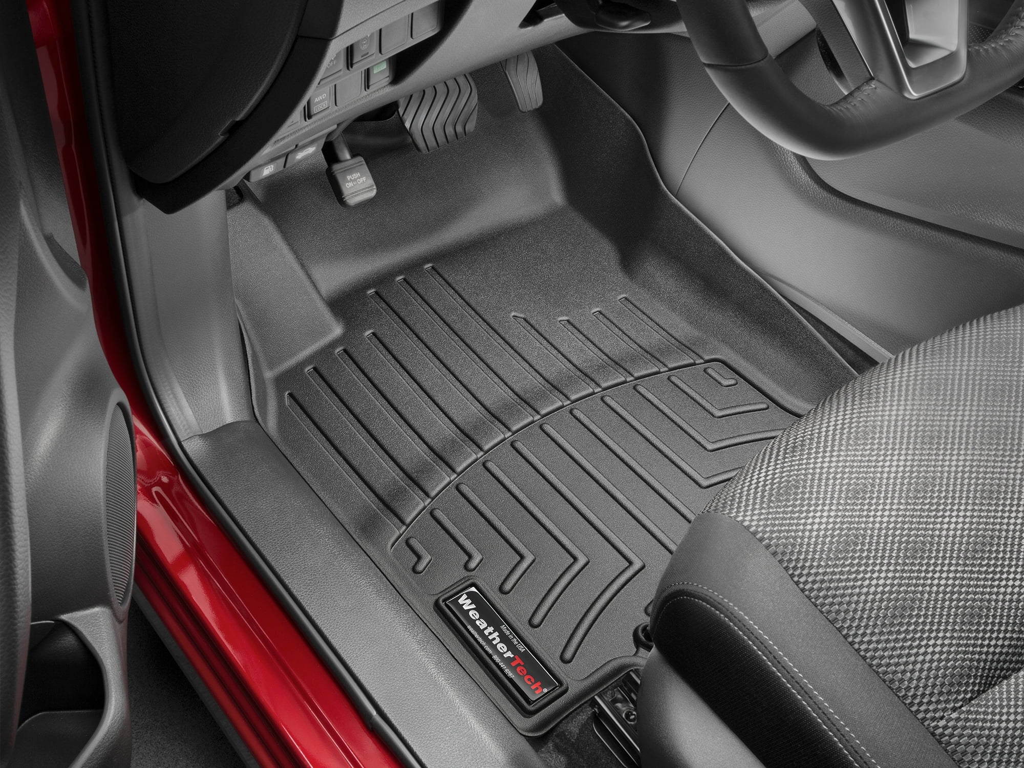 WeatherTech Custom Fit FloorLiners compatible with 2017-2022 Nissan Rogue Sport - 1st Row (Driver & Passenger), Black